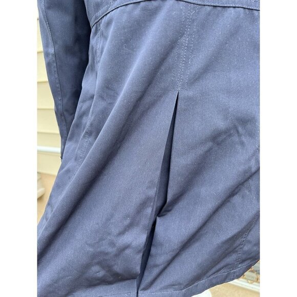 ESPRIT Women's Medium Trench Coat Lined Jacket Belted Classic Navy Button Down - Picture 7 of 12